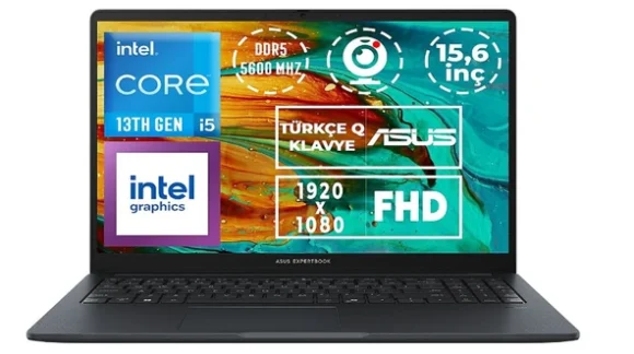 Asus Expertbook İ5-1334U 8Gb 512Gb Ssd 15.6" Fhd Notebook B1503cva-I58g512b1d Free Dos